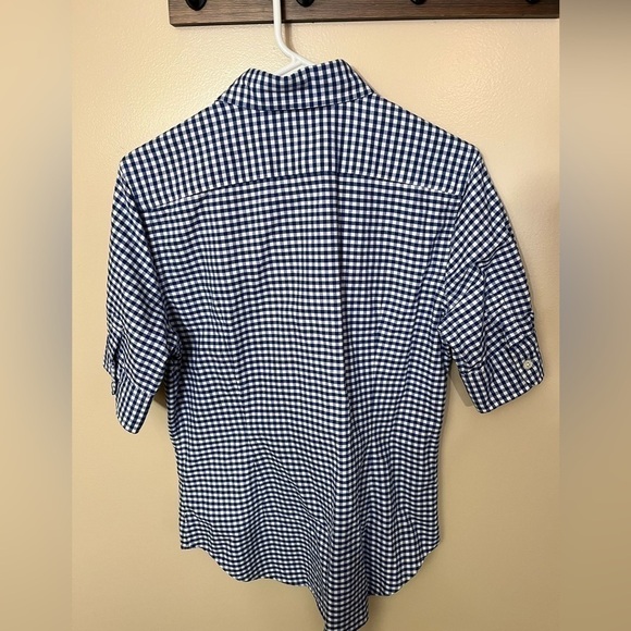 Ralph Lauren Blue/White Checkered Short Sleeve Button Shirt Sz M - Picture 5 of 7